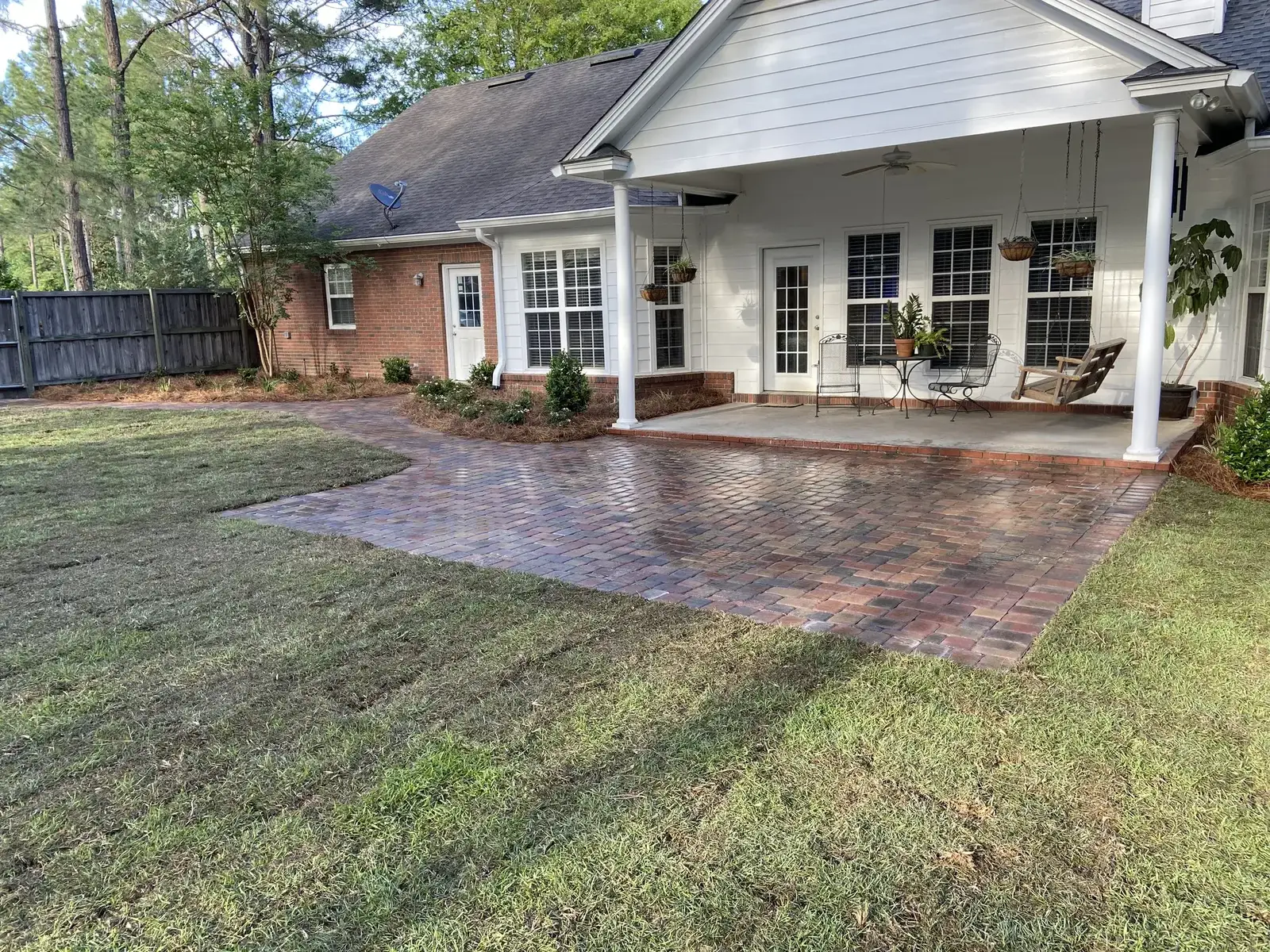 Brick paver patio and curved walkway in Valdosta