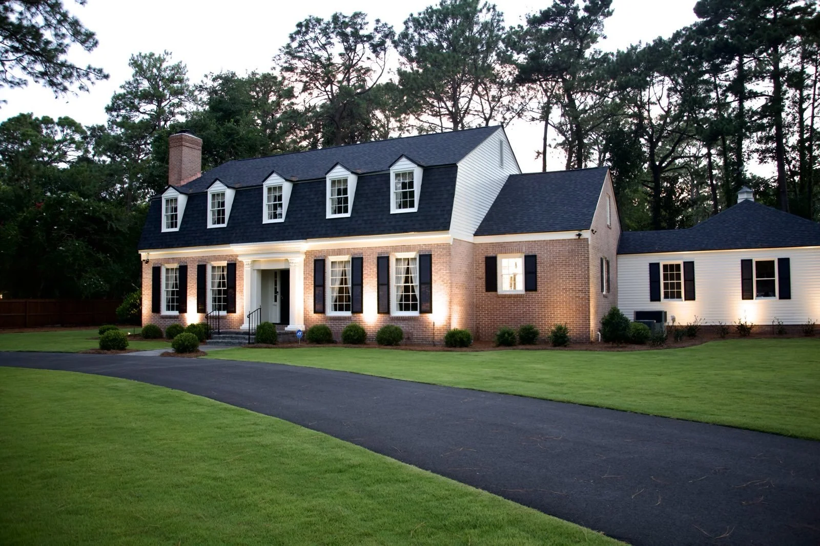 Classic Southern colonial house with premium landscaping